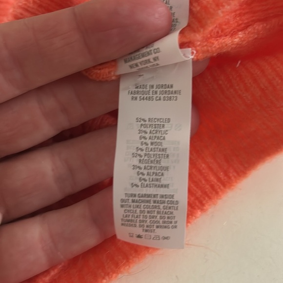 NWT Aerie Campus Cool Plush Cardigan Orange Wool Alpaca Soft Blend Size XXS - Picture 7 of 7